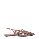 The Attico Ballerine Grid Donna Scamosciato Rosa/Fango