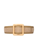 Max Mara Cinturón Weekend Mujer Rafia Beige/Dark Beige
