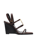 Saint Laurent Zeppe Cassandra Damess Leer Bruin/Brons