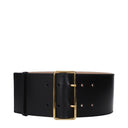 Alexander McQueen Damens Ledergürtel Schwarz