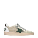 Golden Goose Sneakers Ball Star Men Fabric Beige/Green
