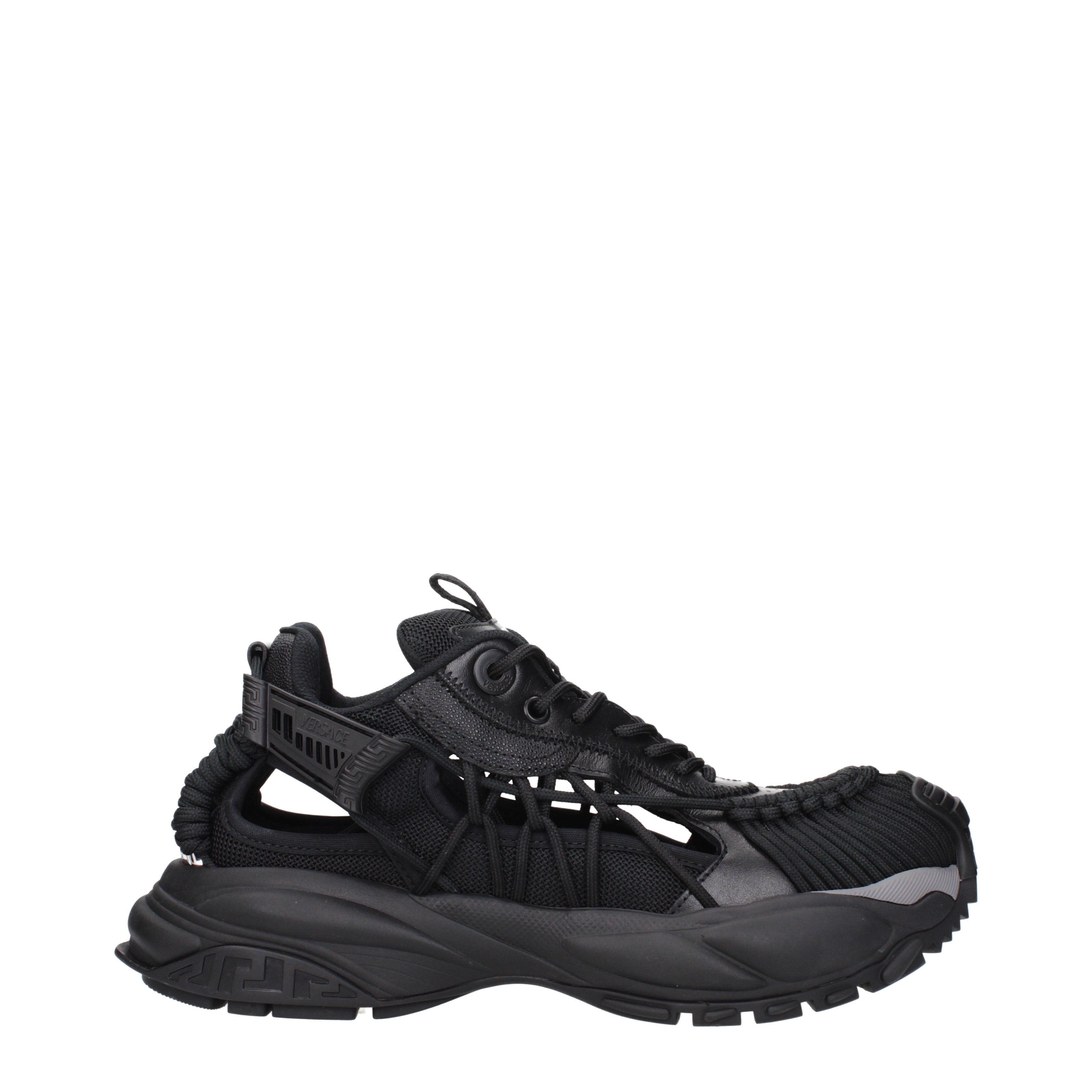 Versace Men's Leather Sneakers Black