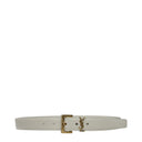 Saint Laurent Cassandre Belt Women's Leather Light Beige/Cream