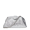 Bottega Veneta Damens Silberne Lederpochette