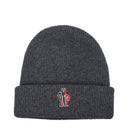 Moncler Knit Hats Men Virgin Wool Gray