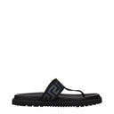 Versace Herrens Flip-Flops aus schwarzem/silberfarbenem Stoff