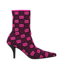 Gucci Damens Stiefel Stoff Schwarz/Fuchsia Fluo