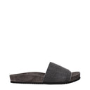 Brunello Cucinelli Mujers Pantuflas Y Zuecos Ante Gris/Gris Oscuro