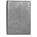 Pineider Passport Holder Men's Leather Silver/Asbestos