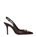 Versace Women's Sandals Brown/Chocolate Leather