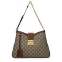 Gucci Women's Padlock Shoulder Bags Beige/Ebony Fabric