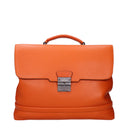 Pineider Men's Work Bags Orange Leather