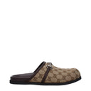 GucciHommess Chaussons Et Sabots Tissu Beige/Ébène