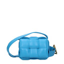 Bottega Veneta Cassette Crossbody Bags For Women In Sky Blue/Pool Leather