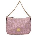 Versace Women's Hobo Handbag Fabric Pink/Beige