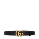 Czarny skórzany pasek męski Gucci