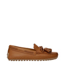 Brązowe skórzane mokasyny damskie Tod's