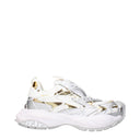 Versace Women's Sneakers White/Silver Fabric