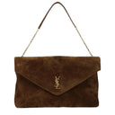 Saint Laurent Women's Cassandre Shoulder Bag Suede Brown/Caramel