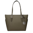 Michael Kors Charlotte Women's Shoulder Bag Green/Olive Leather