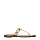 Michael Kors Carson Leather Flip Flops For Women Gold/Pale Gold