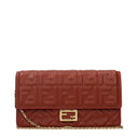 Fendi Pochette Baguette Mujers Cuero Marrón/Tierra