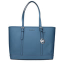 Michael Kors Jet Set Travel Women's Shoulder Bag Blue/Cornflower Leather