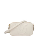 Pinko Women's Carrie Leather Crossbody Bag Beige/Ivory