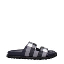 Burberry Men's Slippers And Clogs Fabric Black/Ivory