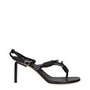 Off White Women's Leather Flip Flops Black