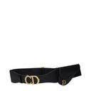 Christian Dior Saddle Belt Women's Black Leather