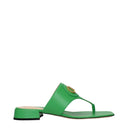 Valentino Garavani Women's Green Leather Flip Flops