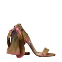 Wielokolorowe, materiałowe sandały damskie Louboutin