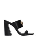 Versace Women's Sandals Black Leather