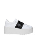 Valentino Garavani Damens Sneakers Weiß/Schwarzes Leder