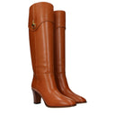 Gucci Elizabeth Mujers Botas Piel Marrón/Cognac