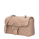 Gucci Marmont Shoulder Bags Women's Leather Beige/Pink