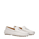Tod's Women's White Leather Moccasins