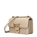 Pinko Love One Shoulder Bag Woman Beige Leather