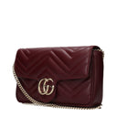 Gucci Marmont Pochette Women's Leather Red/Burgundy