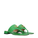 Valentino Garavani Women's Green Leather Flip Flops