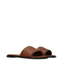 Fendi Men's Slides And Clogs Brown/Leather Leather