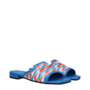 Jimmy Choo Slippers And Clogs Nako Women's Fabric Sky Blue/Sky