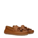 Brązowe skórzane mokasyny damskie Tod's