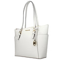 Michael Kors Charlotte Women's Shoulder Bag Leather White/Optical White