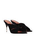 Amina Muaddi Samantha Sandals Women Suede Black