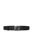 Fendi Mujers Cinturon Piel Negro/Gris