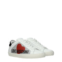 Love Moschino 여성용s 화이트 가죽 스니커즈