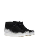 Męskie zamszowe buty Clarks Wallabee czarno-białe