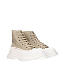 Alexander Mc Queen Women's Fabric Boots Beige